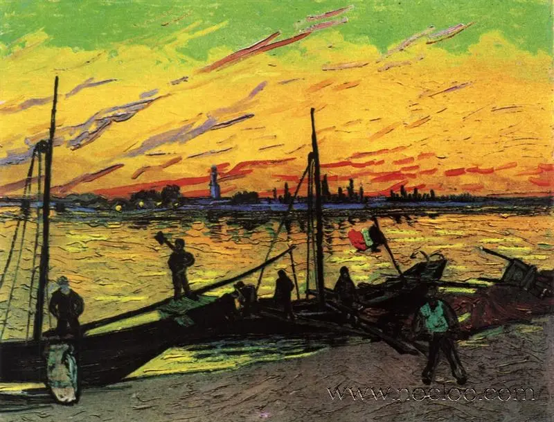 Van Gogh [1888] Coal Barges 01, Arles